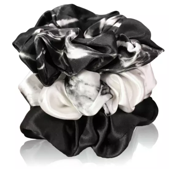 Celestial Silk Scrunchies for Hair - Pure Mulberry Silk Hair Ties 3 Piece Set