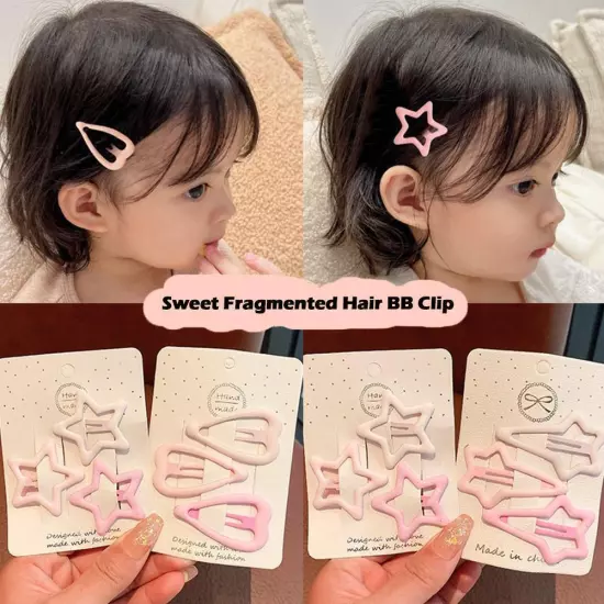 3Pcs/Set Pink White Series Hair Clips Pentagram Pin Barrettes Cute Sweet I5M7 ∫н