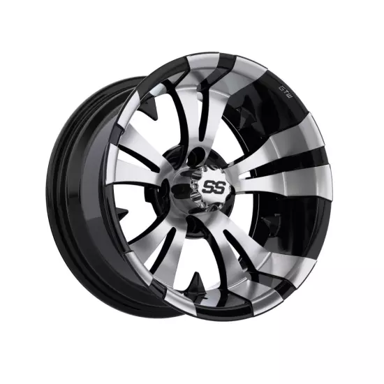 Set of 4 GTW 14" Vampire Machined/Black Wheels on 19" Mamba Street Tires