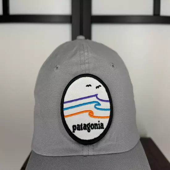 Patagonia Hat Cap Strap Back Adult One Size Gray Emroidered 100% Cotton Fitz Roy