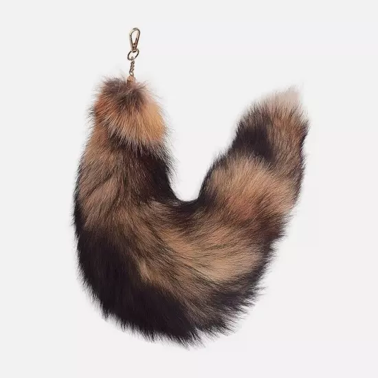 70cm Long Real Fox Fur Tail Funny Toy Adult Games Cosplay with Keychain Pendant