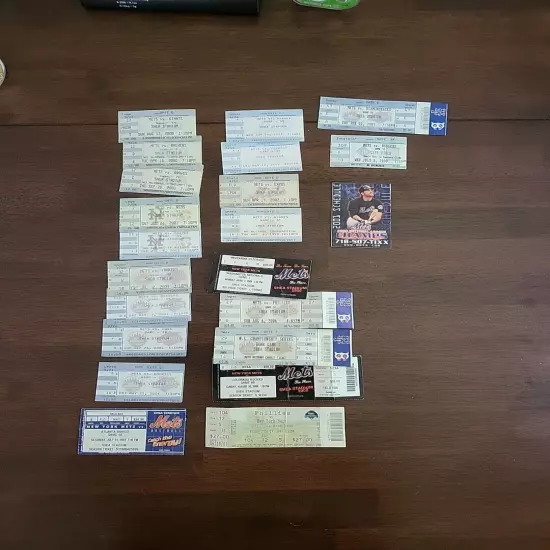 New York Mets 21 Ticket Stubs 1998 - 2009 PLUS 2001 Schedule