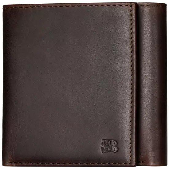 Real Leather Trifold Slim Wallets For Men Mens Wallet W/ ID Window RFID Blocking