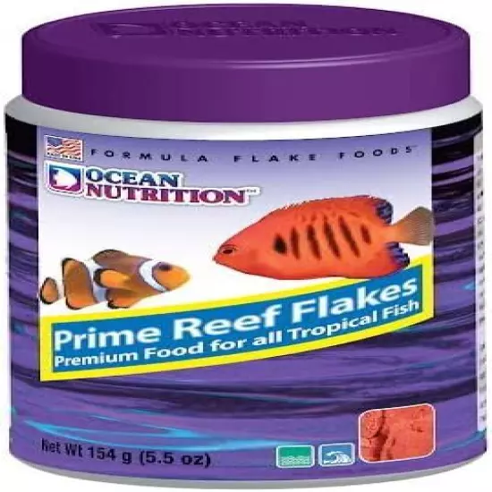 Ocean Nutrition Prime Reef Flakes Fish Food 5.5 Ounces (154 Grams) Jar | Saltwat