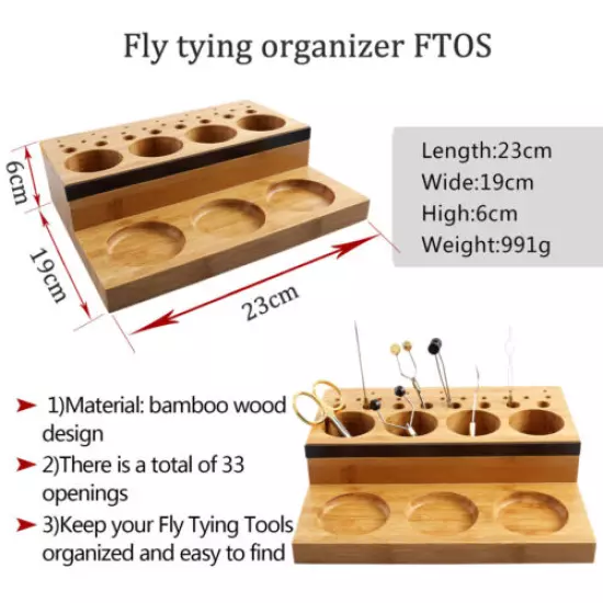 Unifishing Fly Tying Tool Organizer/Station/Bar Tool Post Caddy Rotating DIY