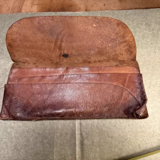 Men's Wallet from late 1800's Tri-fold Leather ANTIQUE 4x7”