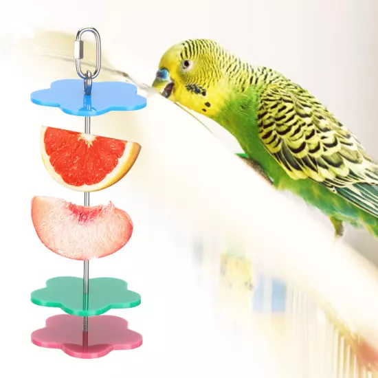 Multifunction Stainless Steel Parrot Cage Fruit Holder Corn Stick Skewer Feed