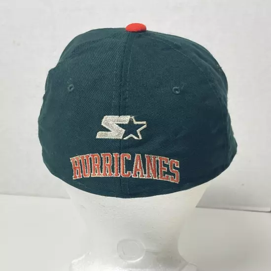 Vintage Miami Hurricanes Fitted Hat Starter Wool The Natural Size 6 7/8