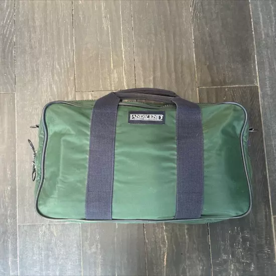 Lands End Vintage Messenger Field Bag Luggage Green USA