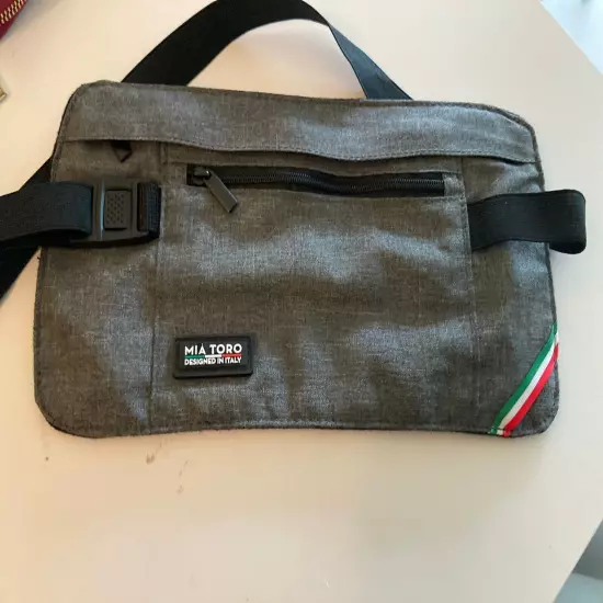 Mia Toro Italian Made Waist Bag Pouch For Card Travel RFID Money under cover 