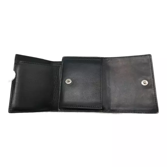 Loewe Black Leather Anagram Triple Fold/Trifold Wallet