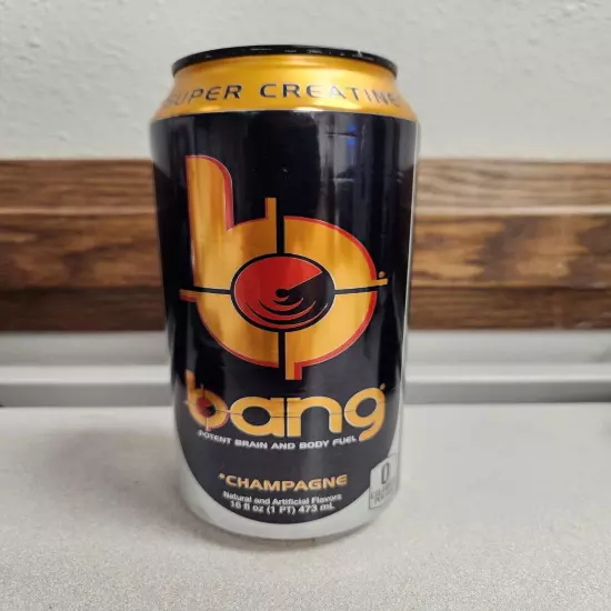 Bang Energy Drink, Champagne (NON-ALCOHOLIC), 16 Fl Oz Original BLACK Can