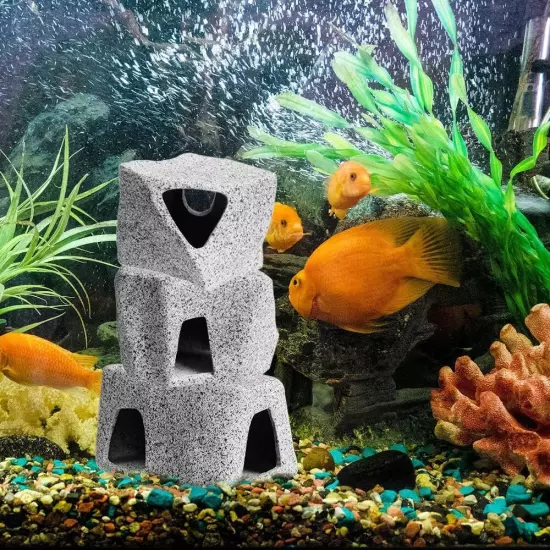 Aquarium Stone Hideaway Decoration Ceramic Tank Decoration Stone Rock Hideout