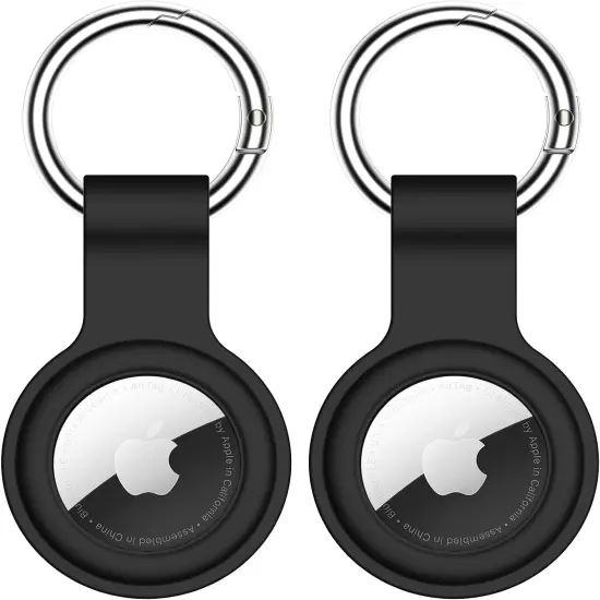 2 Pack for Airtag Holder with Keychain, Silicone Air Tag Case Designed for Apple