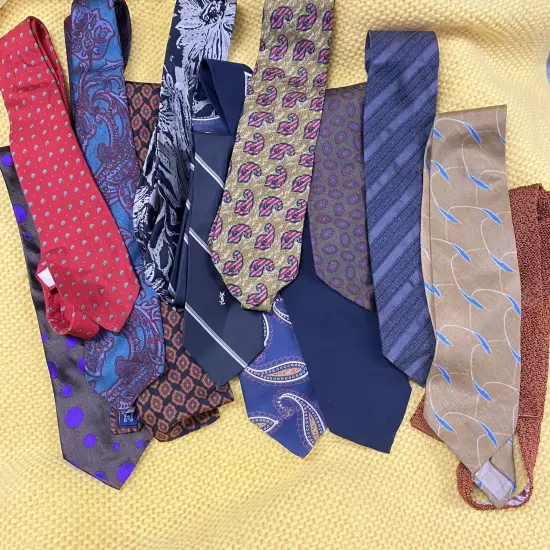 Designer Silk Tie Lot YSL, Christian Dior, Giorgio Armani, Ferre, Ralph Lauren