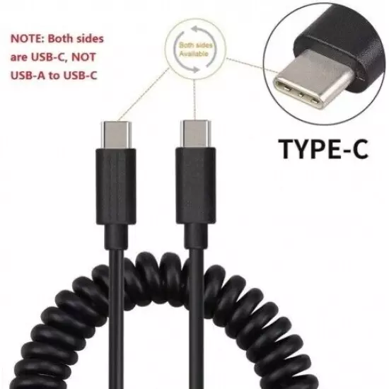 For Samsung Galaxy Z Fold6 - USB-C to TYPE-C Coiled Cable Fast Charger Cord