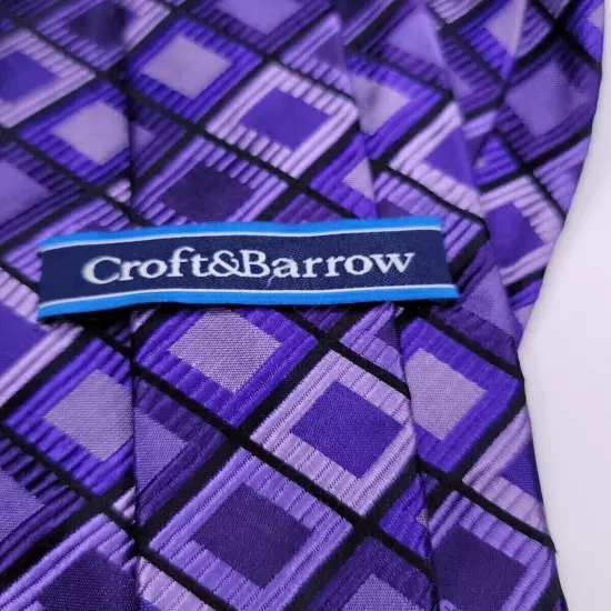 Croft & Barrow Mens Formal Necktie 58"Lx3.5"W Purple Neck Tie