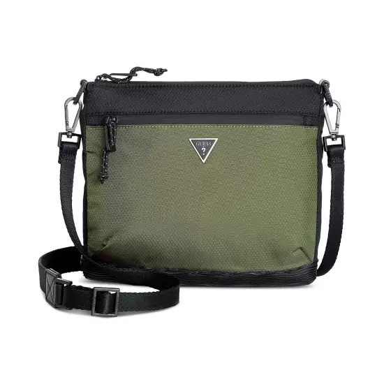 Guess Men's Certosa Tech Medium Crossbody Bag Green OS B4HP