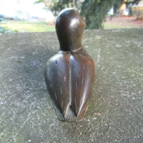 Vintage Wood Art- Hand Carved & Signed Duck- Marked xxx S 11-10-70 ~ 6.0" x 3.0"