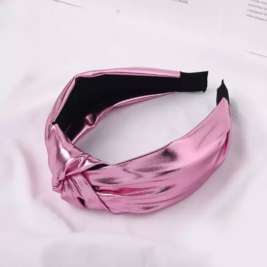 Women PU Leather Wide Headband Hairband Girls Hair Hoop Solid Accessory*