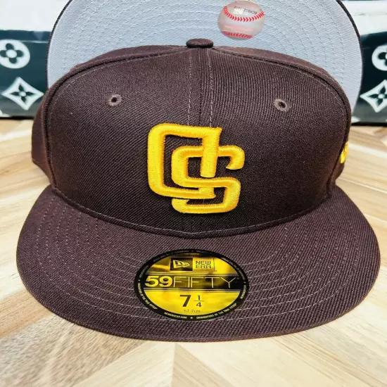 New Era 7 1/4 Upside Down Logo Exclusive San Diego Padres Brown Hat Rare