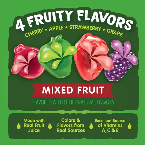 , Juicy Burst, Fruit Flavored Snacks, Mixed Fruit Flavors, a Juicy Burst of N...