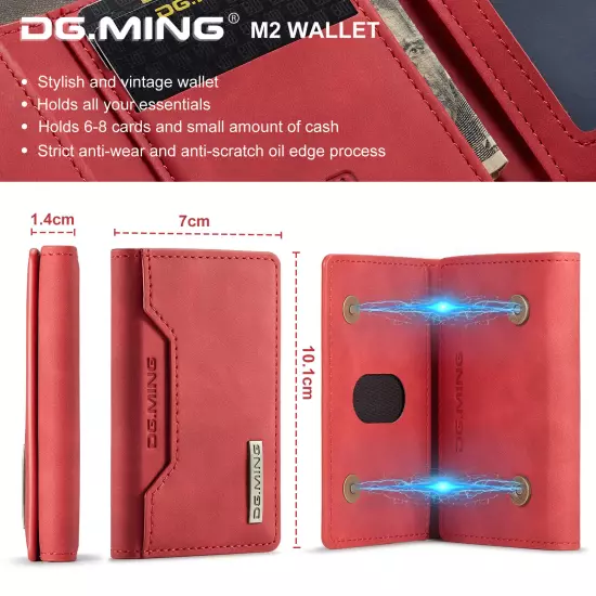 DG.MING Cowhide Leather Cash Money Card Holder Trifold Wallet