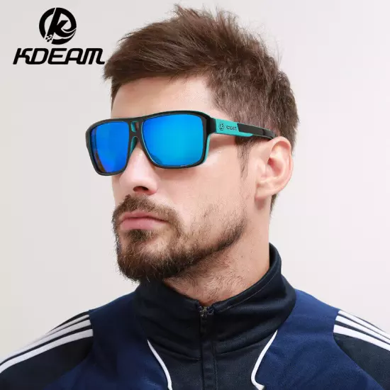 KDEAM Oversized Square Polarized Sunglasses Fishing Driving Sports Glasses UV400