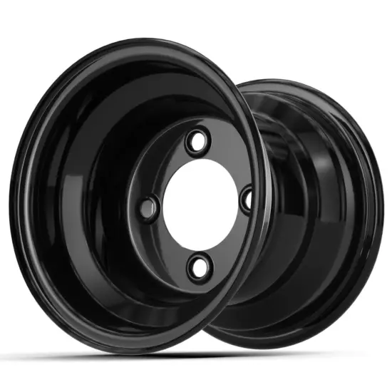 GTW Gloss Black Steel Golf Cart Wheel | 8x7 | Centered | 4x101.6mm Bolt Pattern