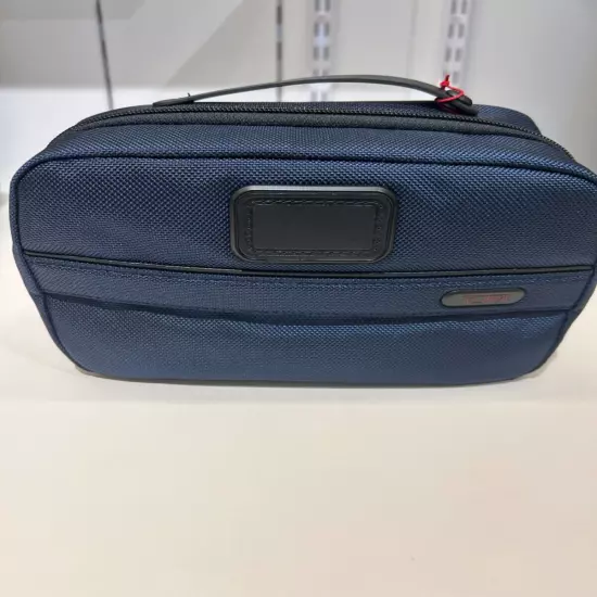 NEW Tumi 8.5” Zippered Split Travel Dopp Kit - Navy Blue & Black