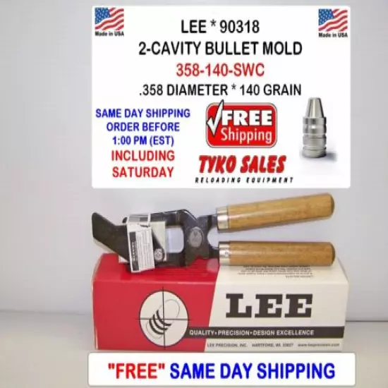 LEE 90318 * LEE 2-CAVITY MOLD * 358-140-SWC * .358 DIA * 140 GR * 90318