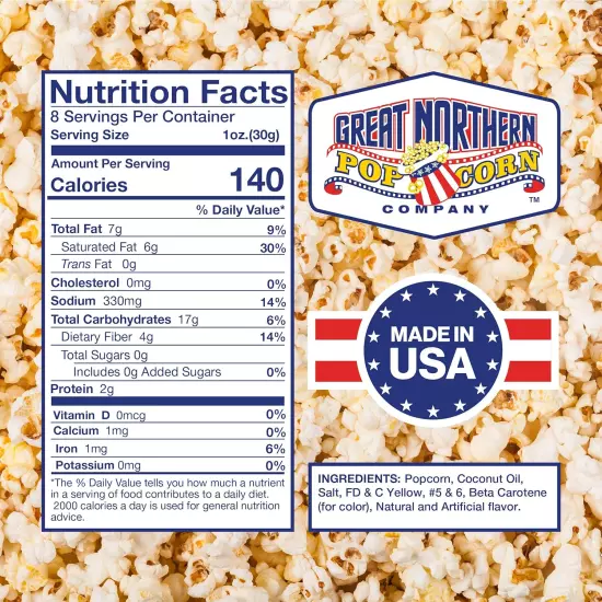 Movie Theater Style 12-Count Popcorn Packs - Pre-Measured 8-Ounce All-In-One Ker