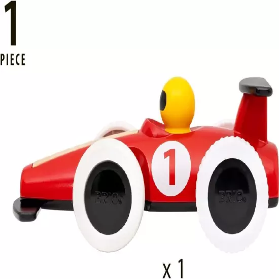 BRIO 30308 - Large Pull Back Race Car - Durable Wooden Toy | Enhances... 