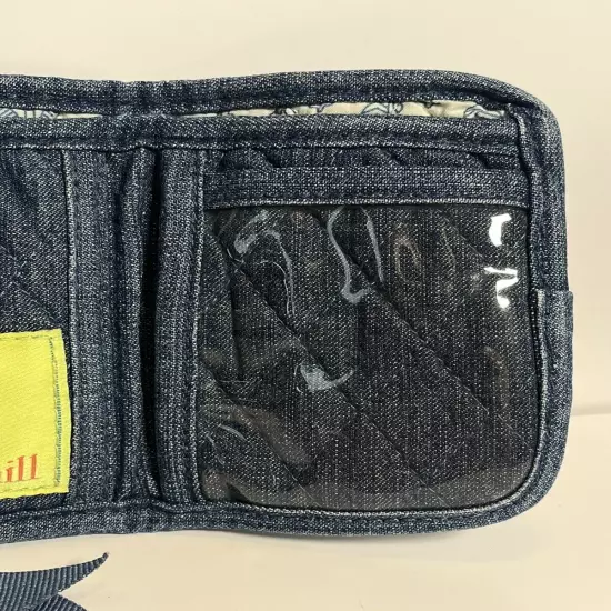 Lemon Hill Tri-Fold Wallet Quilted Chambray Denim Folding Pockets Credit Card