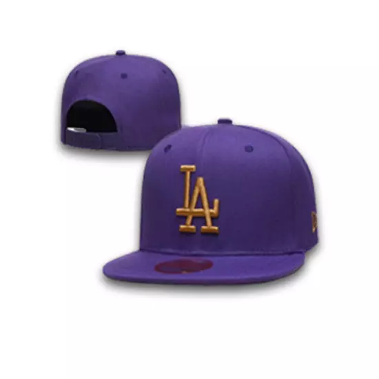 LA Baseball Cap Los Angeles Flat Brim Sanpbacks Made From Premium Quality Cotton