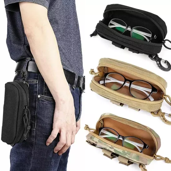 Tactical MOLLE Glasses Case Shockproof Protective Box Portable Eyeglasses Pouch