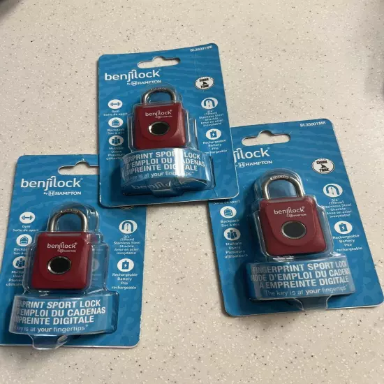 BenjiLock BL35001MR Fingerprint & Combination Travel Luggage Lock (NEW)