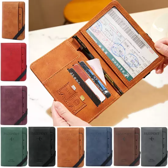 Family Travel Wallet Passport Holder RFID Blocking Document Organizer Bag Case