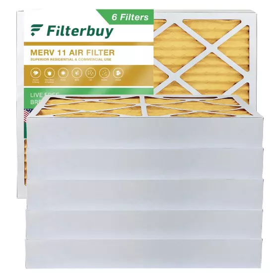 Filterbuy 20x25x4 Pleated Air Filters, Replacement for HVAC AC Furnace (MERV 11)