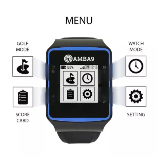 Amba9 GPS Golf Watch, Volvik Genuine Leather Belt, 5 Ball Markers, 1 Hat Clip