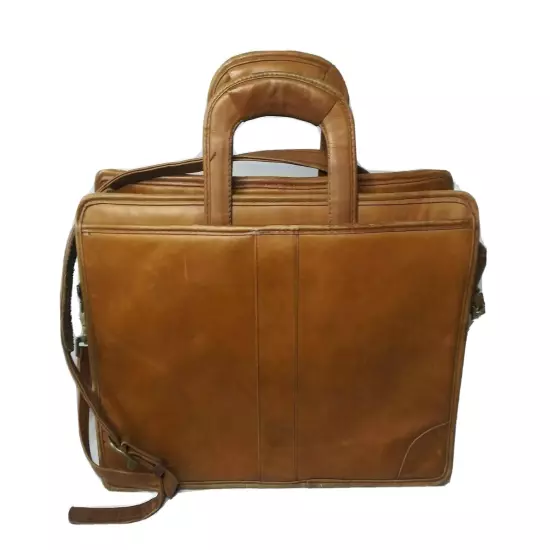 Colombian Leather Slim Briefcase Brown Antigua & GDK Embossed 