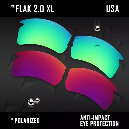 Anti Scratch Polarized Replacement Lenses for-Oakley Flak 2.0 XL OO9188 Options