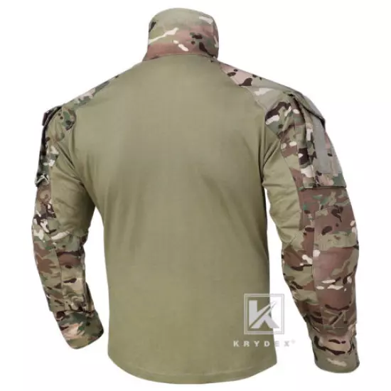 KRYDEX G3 Combat Shirt Long Sleeve with Elbow Pads Tops Camo Multicam Airsoft