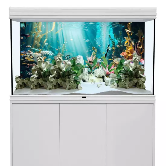 YongFoto Fish Tank Background 48x18 inch Aquarium Background Coral Seaweed Re...