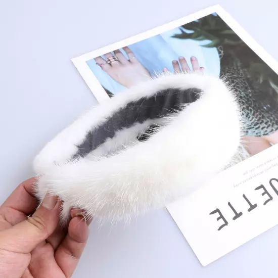 BOONJOVIA women's luxury100% mink fur headband real fur hair band Hair hoop