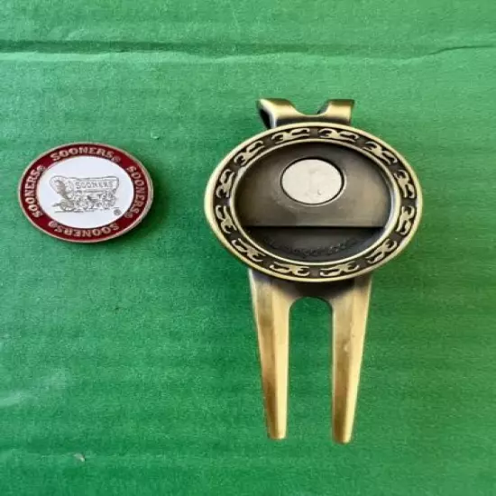 Divot Repair Tool Removable Magnetic Ball Marker-NEW University Of Oklahoma