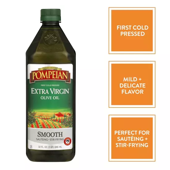 Smooth Extra Virgin Olive Oil, First Cold Pressed, Mild and Delicate Flavor, ...