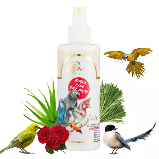 Organic & Ayurvedic Birds Aloe Dry Bath Shampoo Dry/Spray Coat- All Bird Types