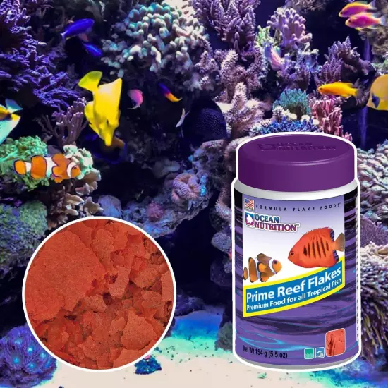 Ocean Nutrition Prime Reef Flakes Fish Food 5.5 Ounces (154 Grams) Jar | Saltwat