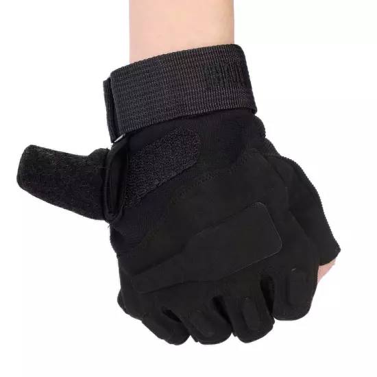 Half Finger Tactical Rubber Gloves Paintball Fingerless Cycling Shooting